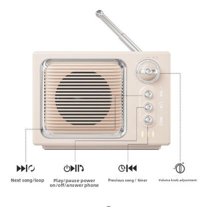 Retro Mini Bluetooth Speaker with White Noise