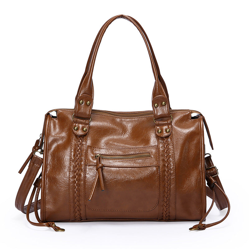 Retro Motorcycle Tote Bag with Crossbody Strap