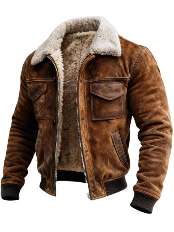 Retro Multi-Pocket Fleece Jacket