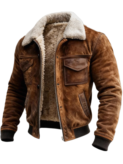Retro Multi-Pocket Fleece Jacket