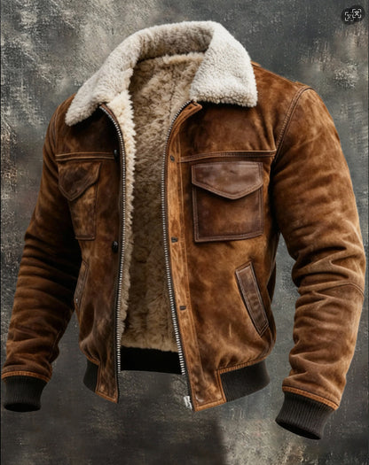 Retro Multi-Pocket Fleece Jacket