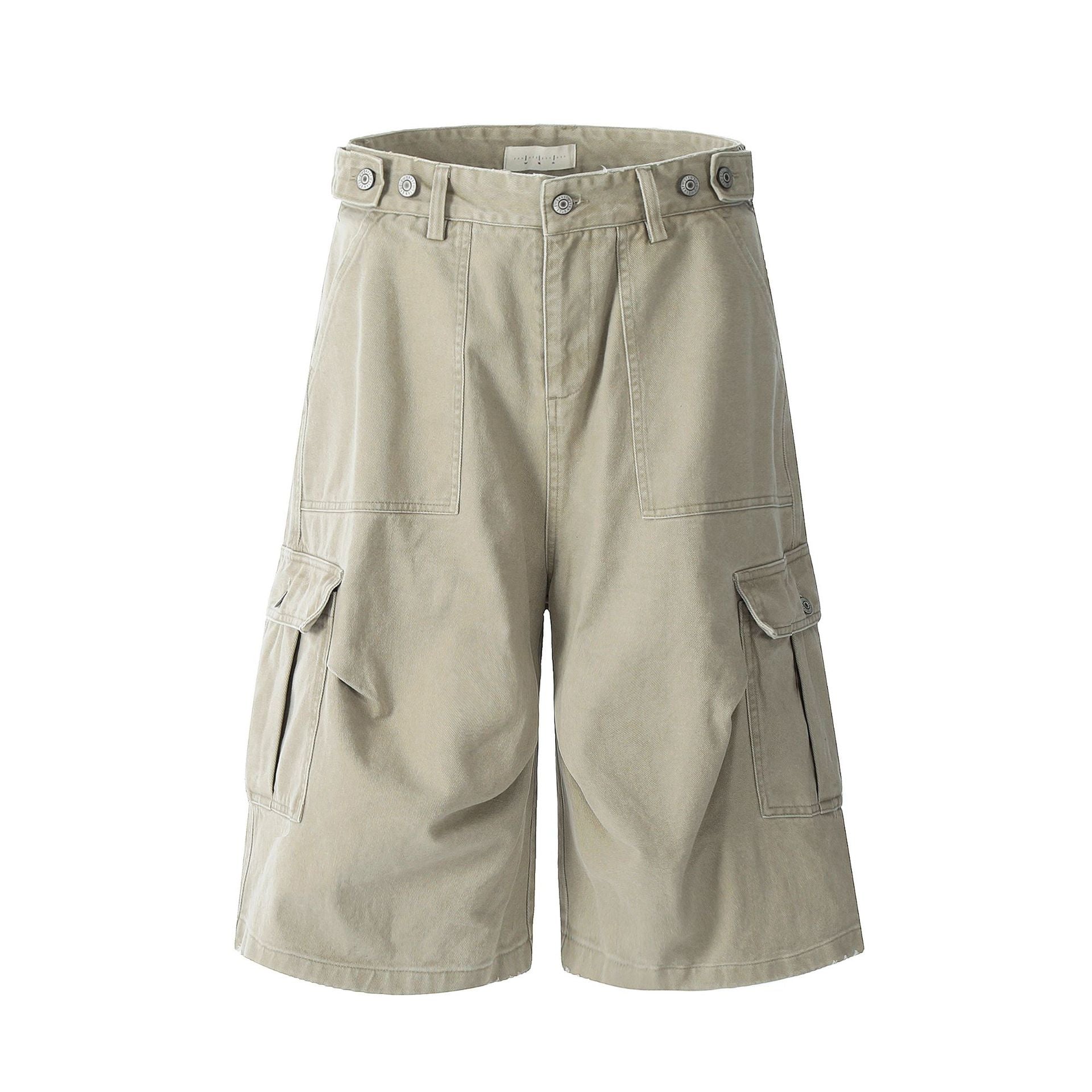Retro Multi-Pocket Workwear Shorts