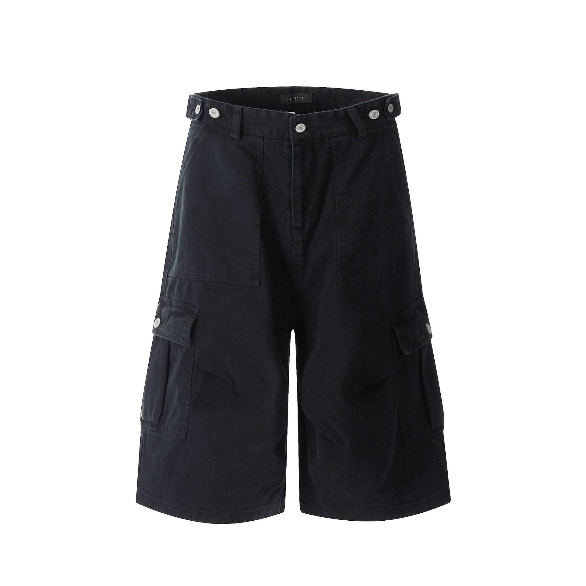 Retro Multi-Pocket Workwear Shorts