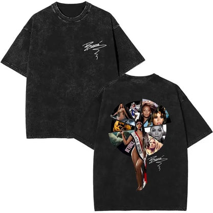 Retro Music Print Cotton T-Shirt