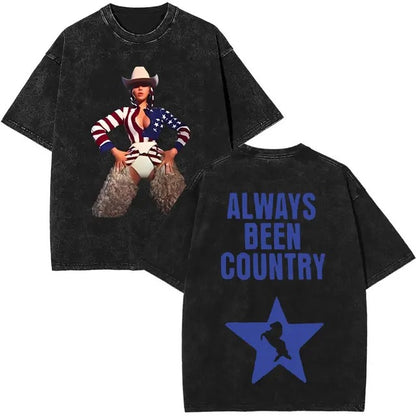 Retro Music Print Cotton T-Shirt