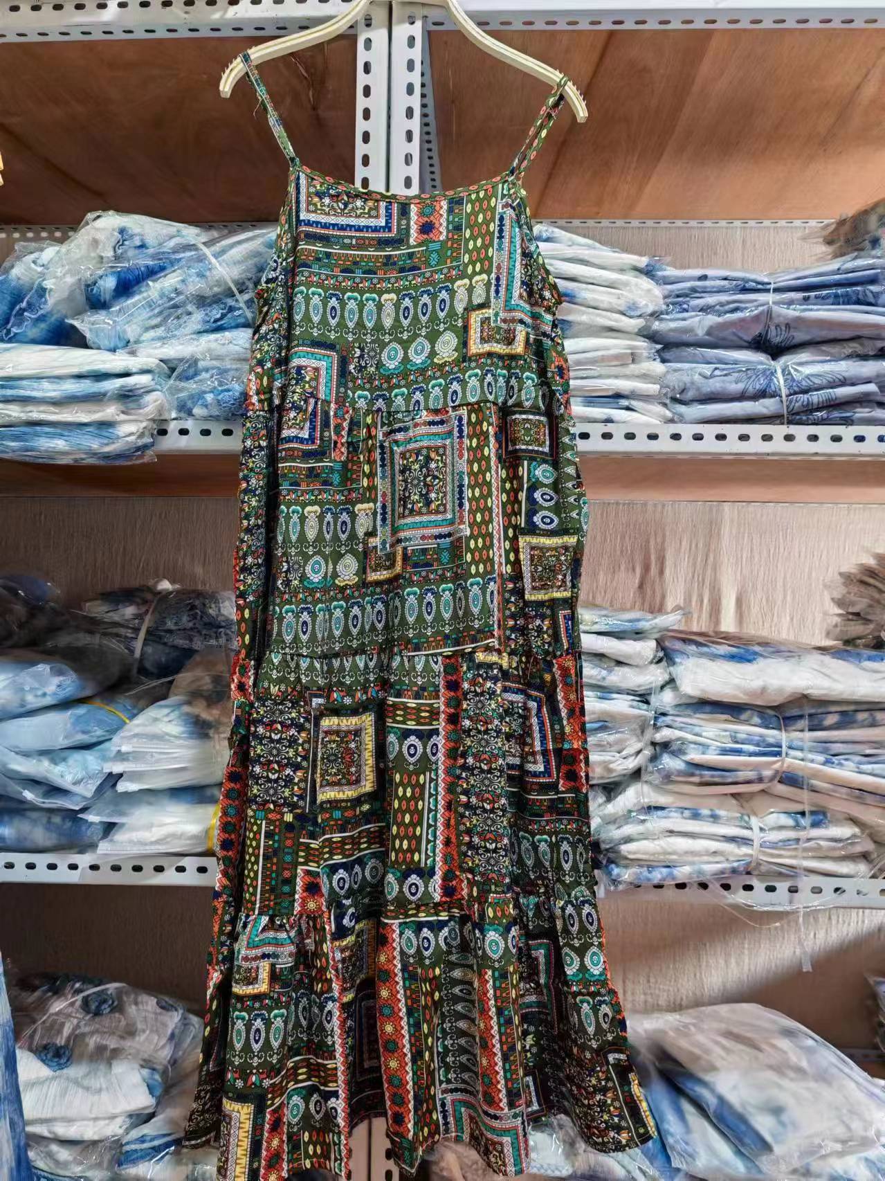Retro national style Knitted long fringe smock