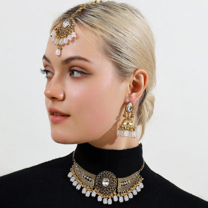 Retro Necklace, Earrings, and Headpiece