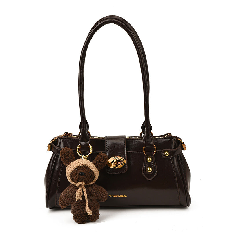 Retro Oil Wax Leather Shoulder Bag