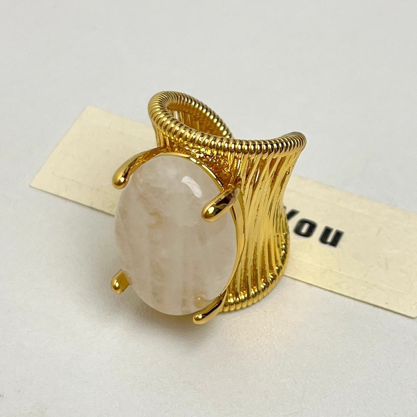 Retro Open Gemstone Alloy Ring