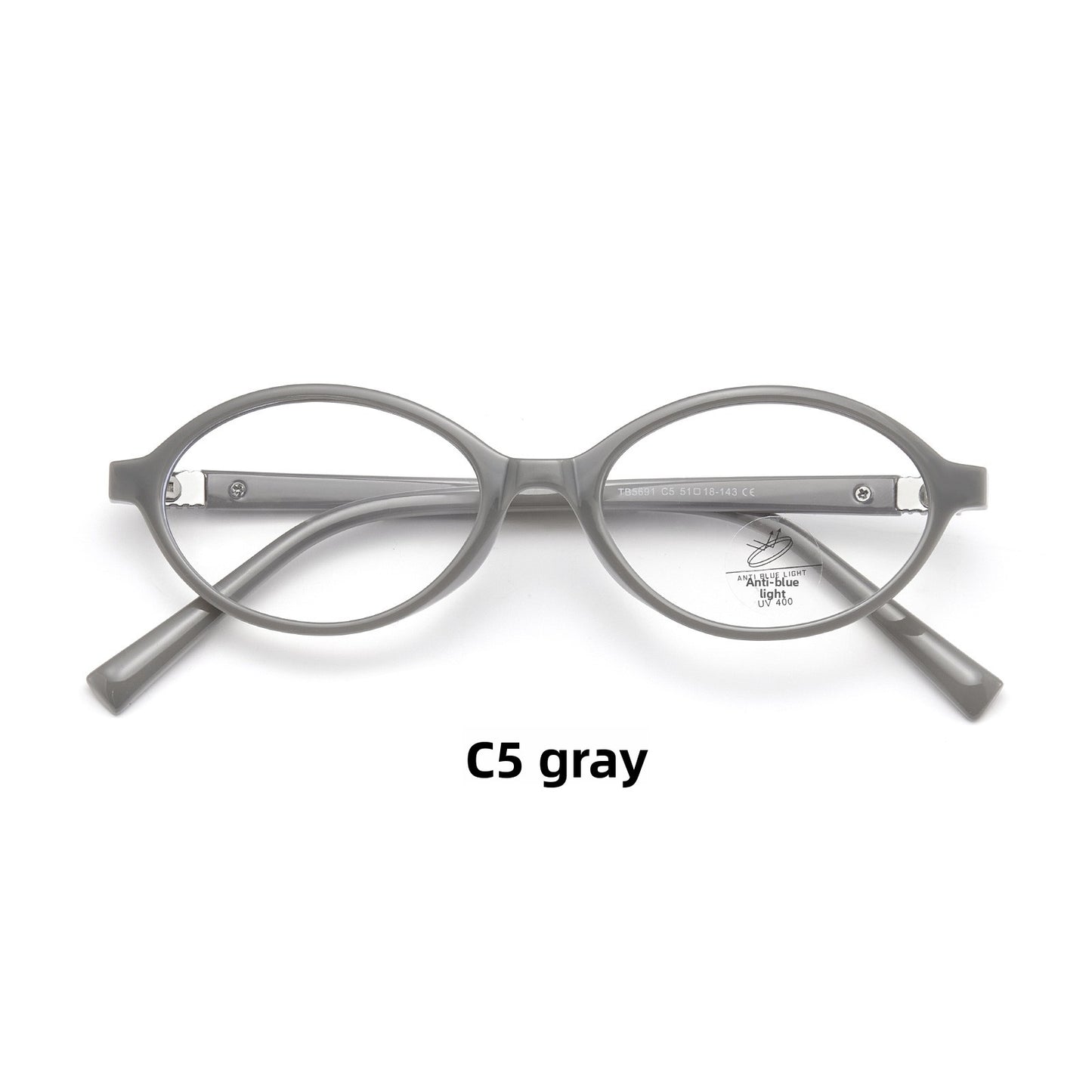 Retro oval anti-blue light myopia glasses frame
