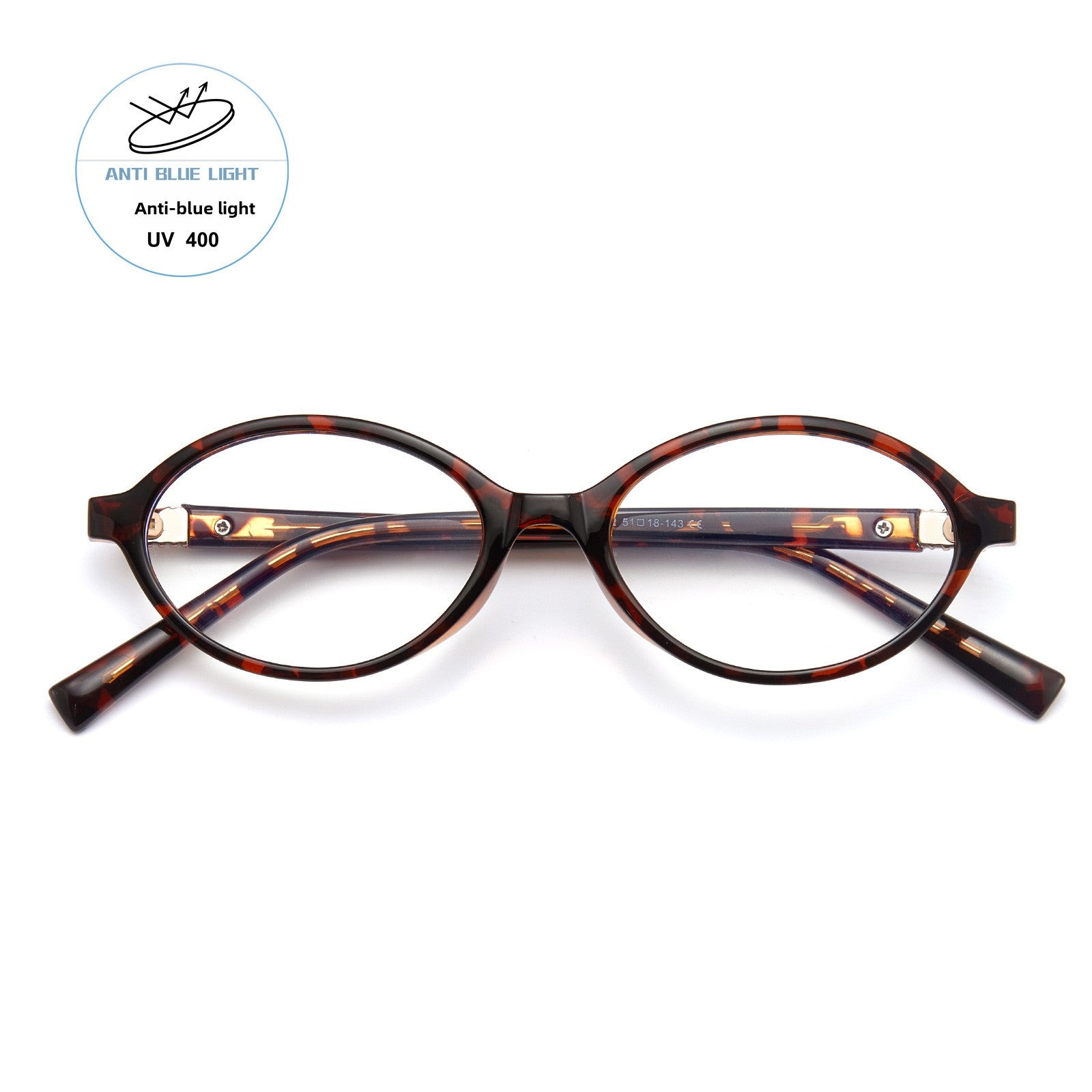 Retro oval anti-blue light myopia glasses frame