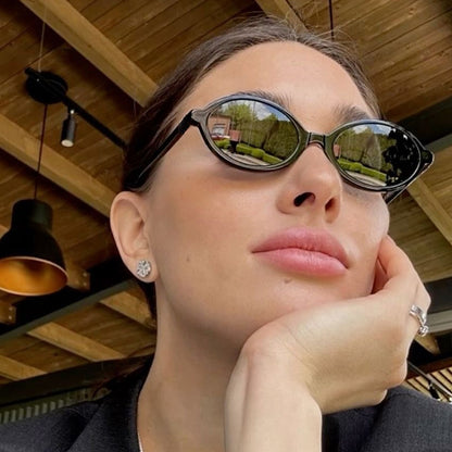 Retro Oval Frame Sunglasses for Women