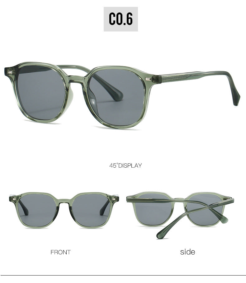 Retro Oval Frame Sunglasses with UV400 Protection