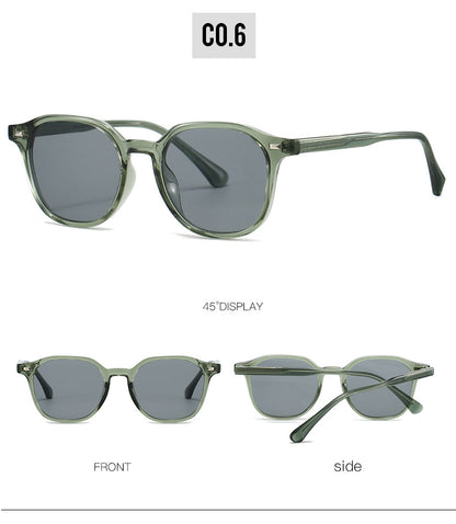 Retro Oval Frame Sunglasses with UV400 Protection