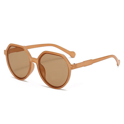 Retro Oval Frame Sunglasses with UV Protection