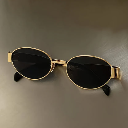 Retro oval-framed sunglasses