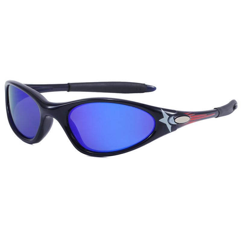 Retro oval outdoor cycling sunglasses
