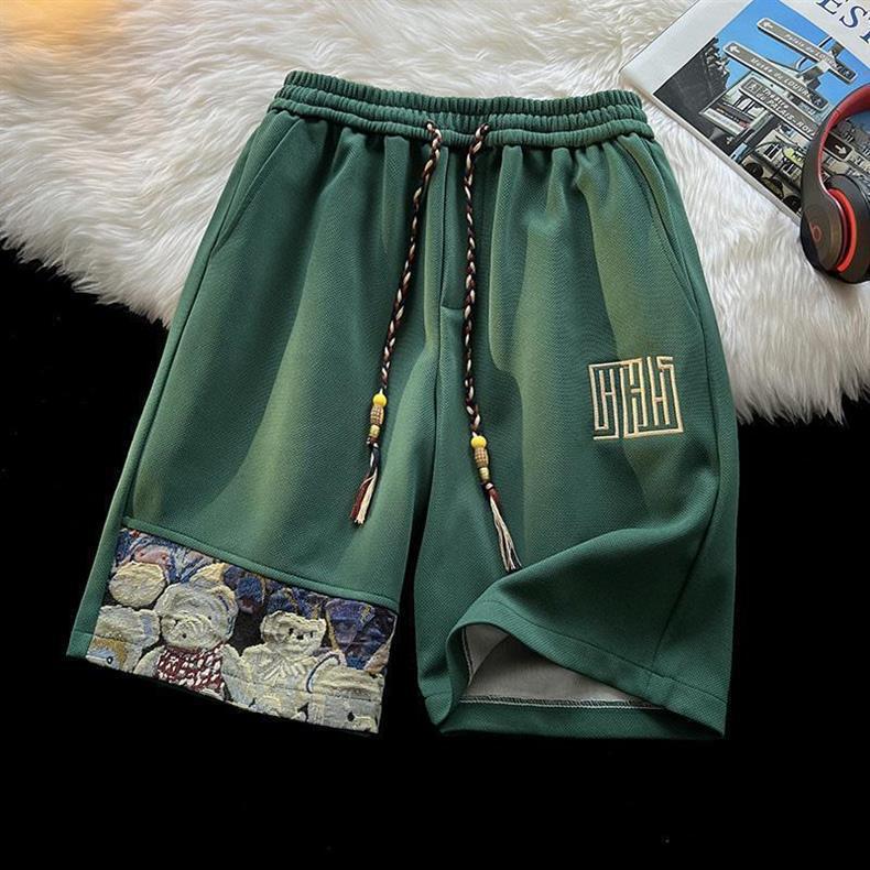 Retro Patchwork Casual Shorts