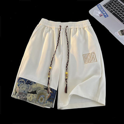 Retro Patchwork Casual Shorts