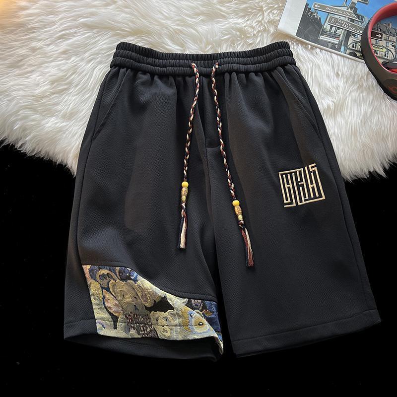 Retro Patchwork Casual Shorts