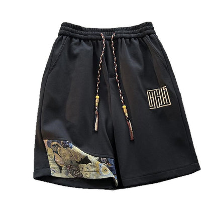 Retro Patchwork Casual Shorts