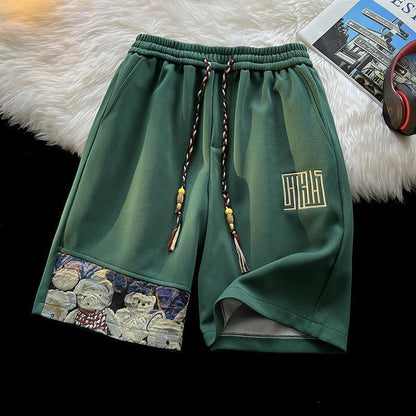 Retro Patchwork Casual Shorts