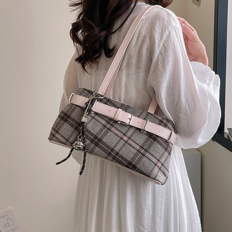 Retro Plaid Shoulder Bag
