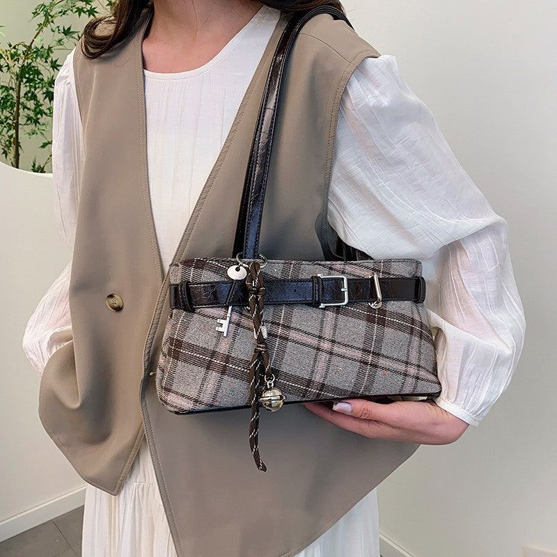 Retro Plaid Shoulder Bag