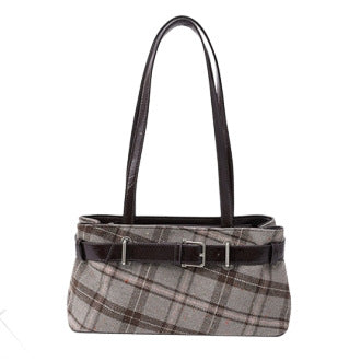 Retro Plaid Shoulder Bag