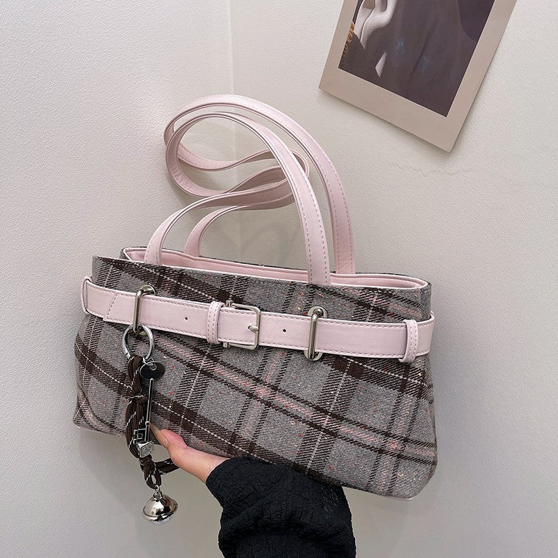 Retro Plaid Shoulder Bag