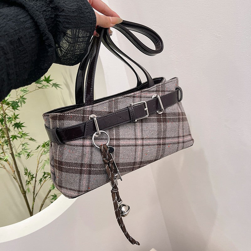 Retro Plaid Shoulder Bag