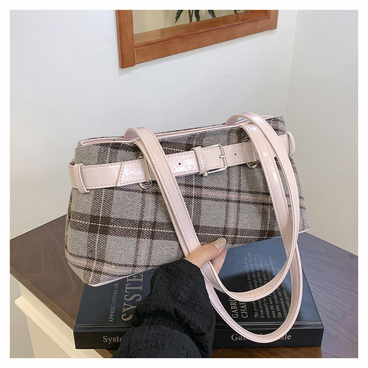 Retro Plaid Shoulder Bag