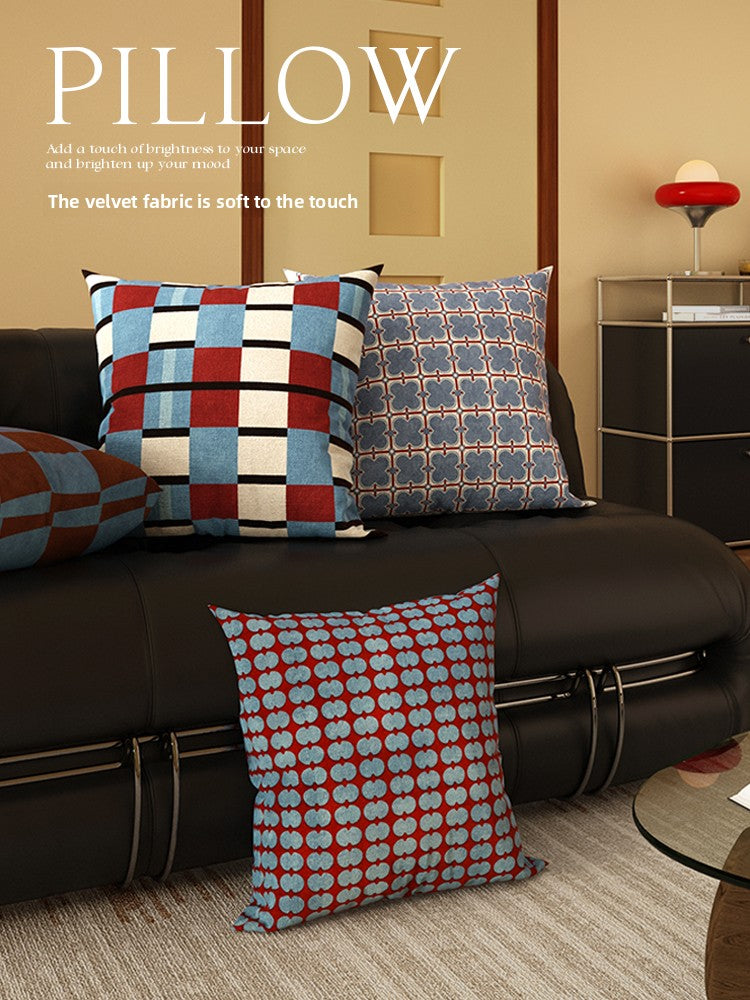 Retro Plaid Sofa Pillow Cushion