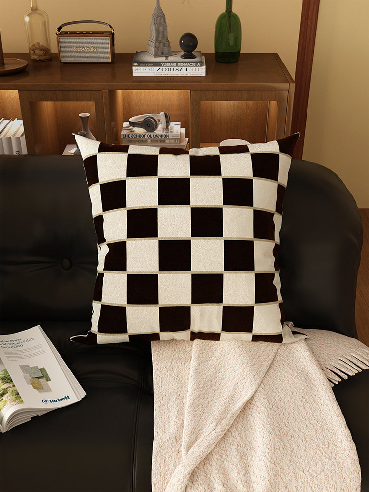 Retro Plaid Sofa Pillow Cushion