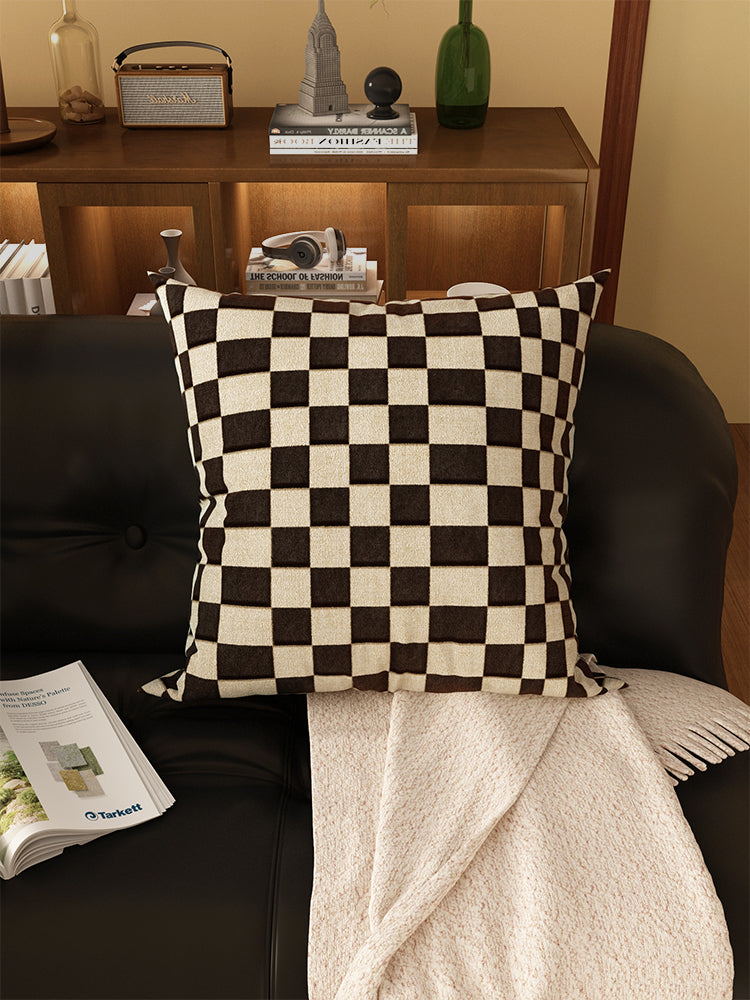 Retro Plaid Sofa Pillow Cushion