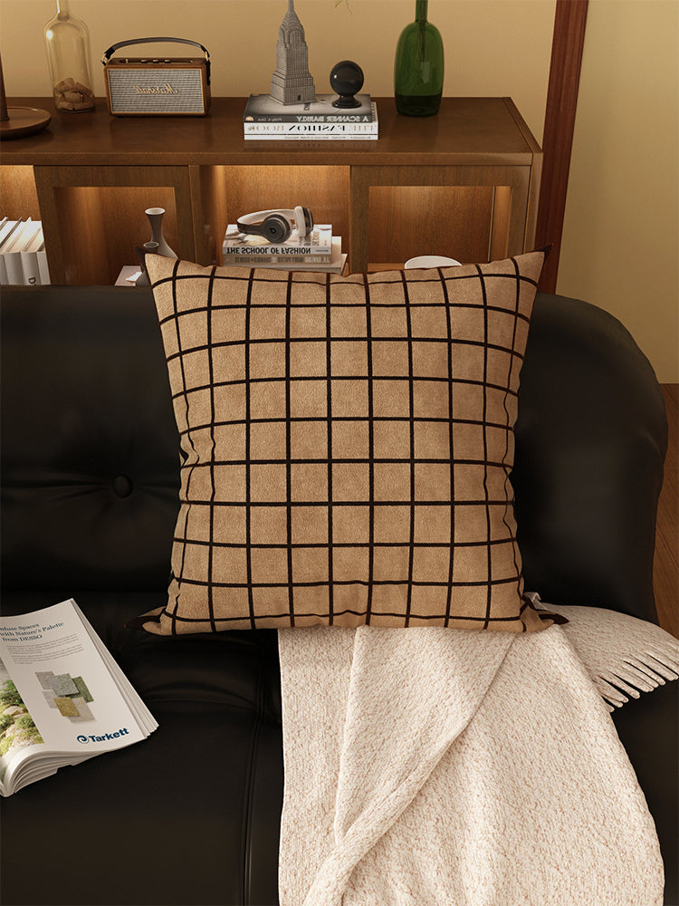 Retro Plaid Sofa Pillow Cushion
