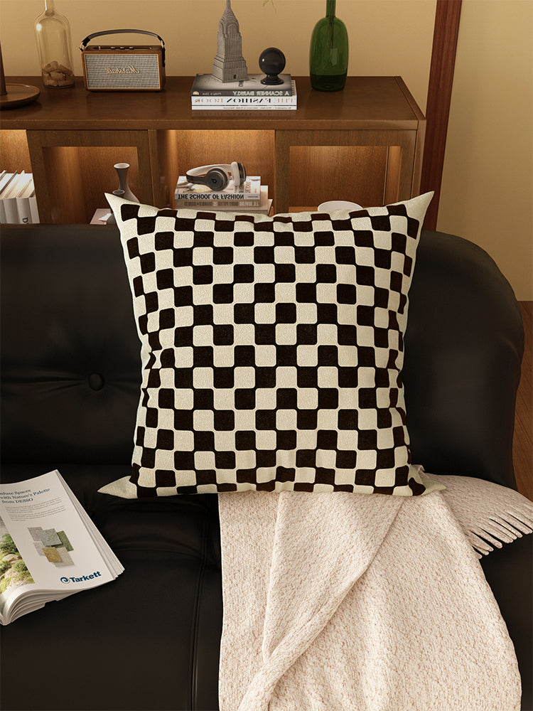 Retro Plaid Sofa Pillow Cushion