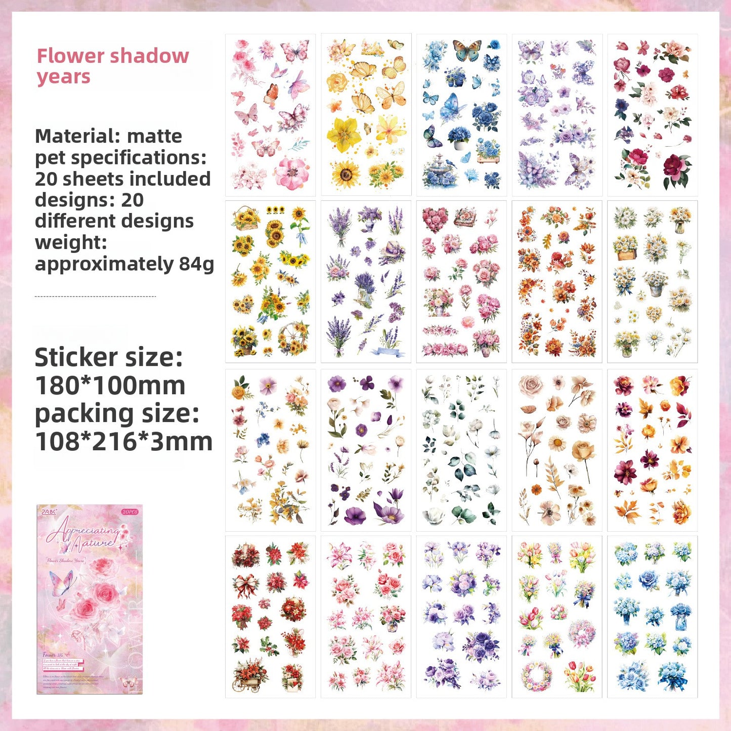 Retro Plant Pattern Stickers