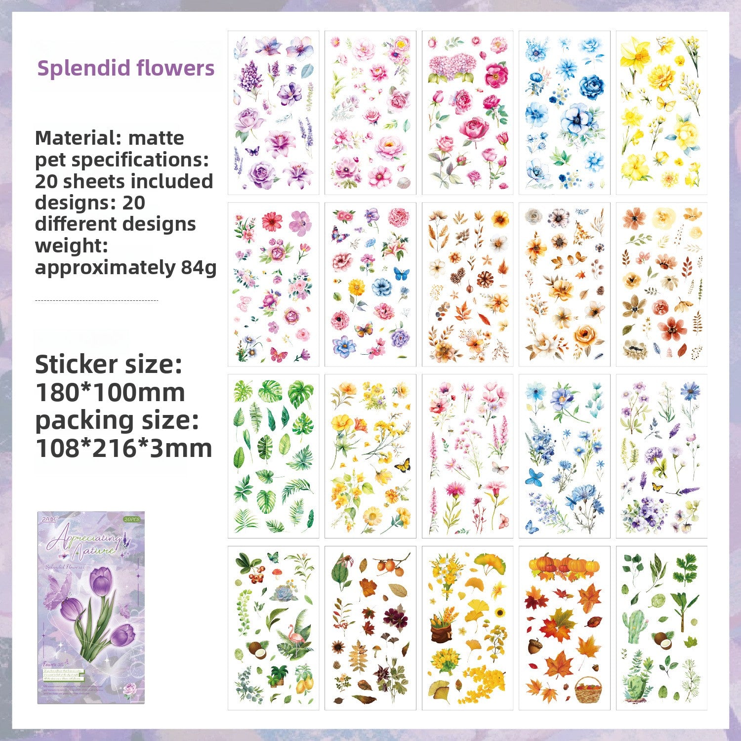 Retro Plant Pattern Stickers