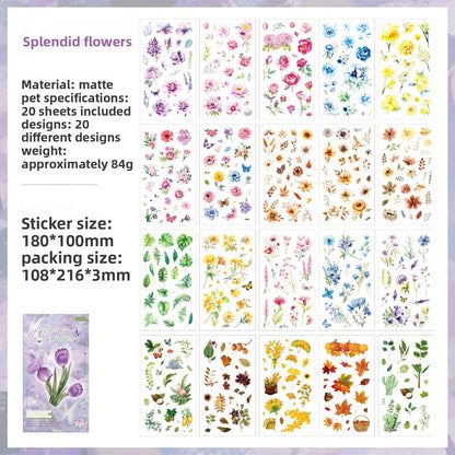 Retro Plant Pattern Stickers