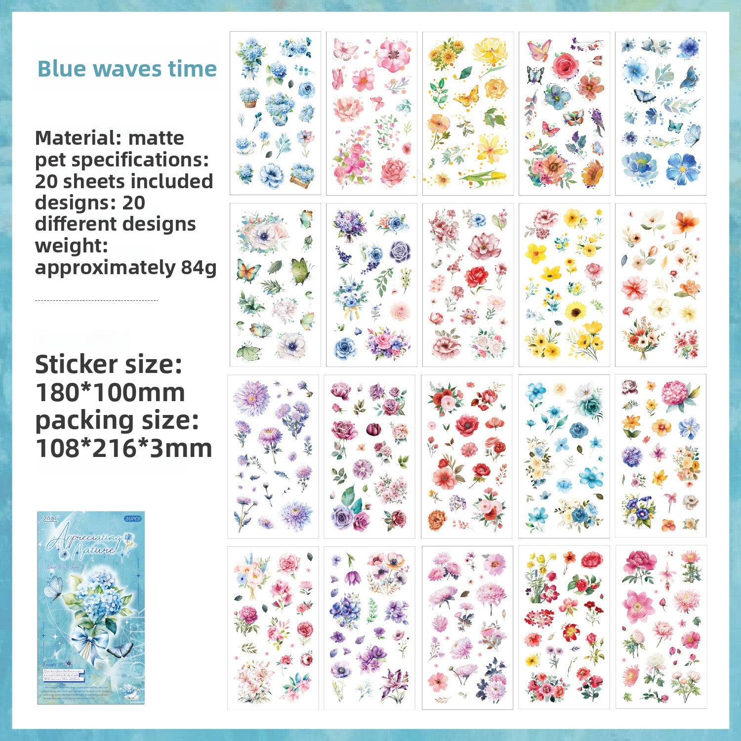 Retro Plant Pattern Stickers