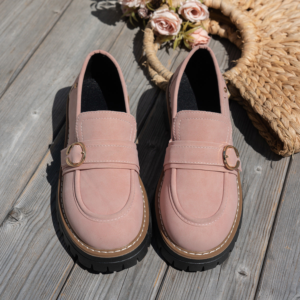Retro Platform Loafers for Women