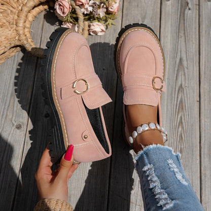 Retro Platform Loafers for Women
