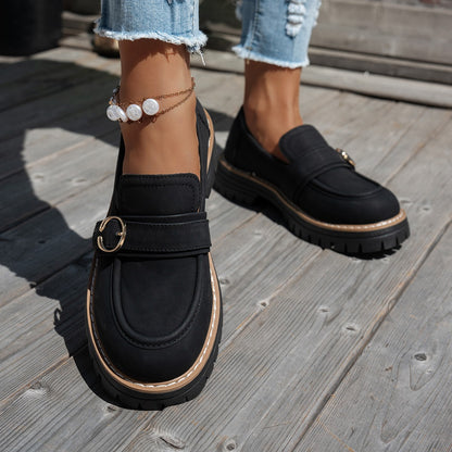 Retro Platform Loafers for Women
