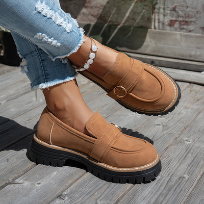 Retro Platform Loafers for Women
