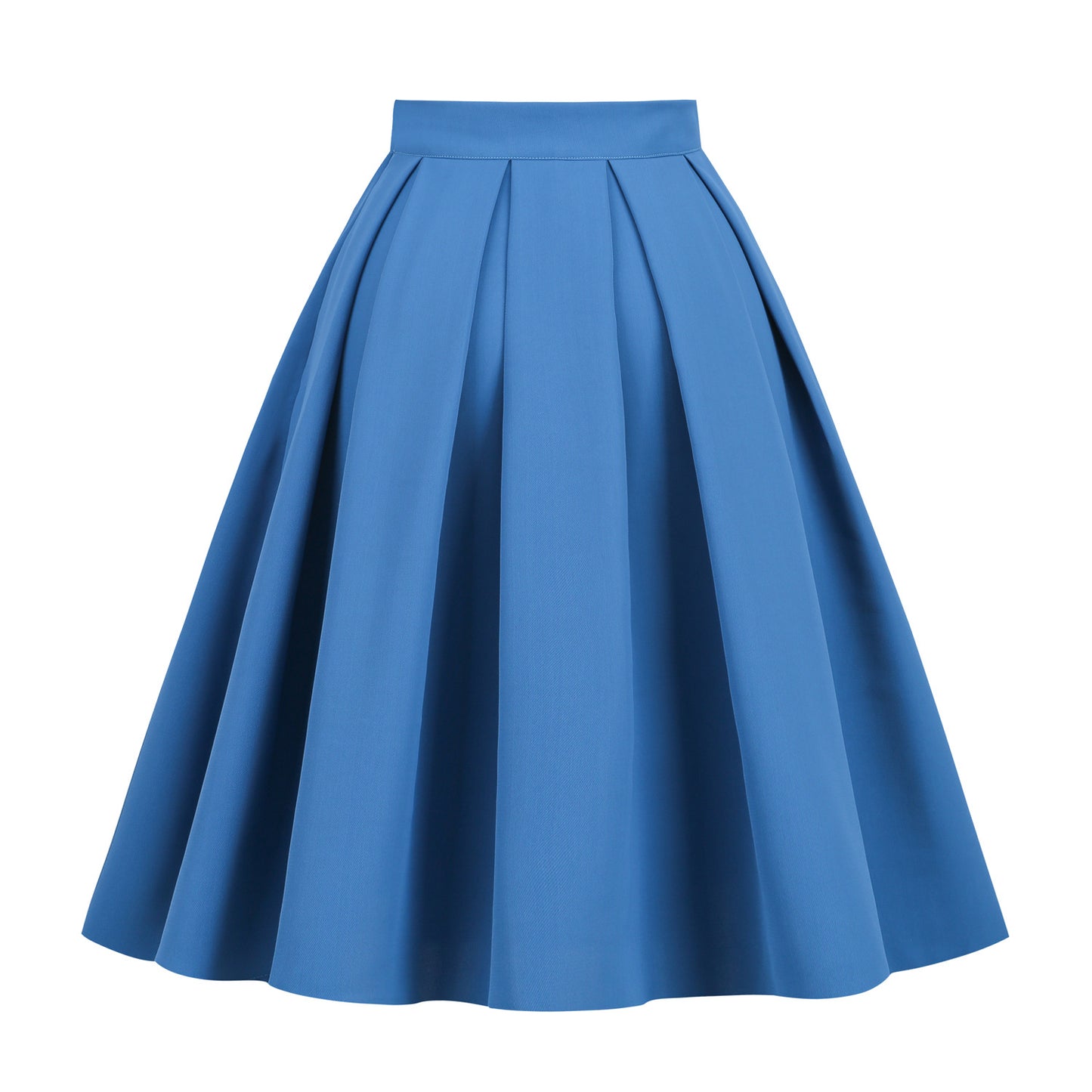Retro Pleated Midi Skirt with A-Line Silhouette