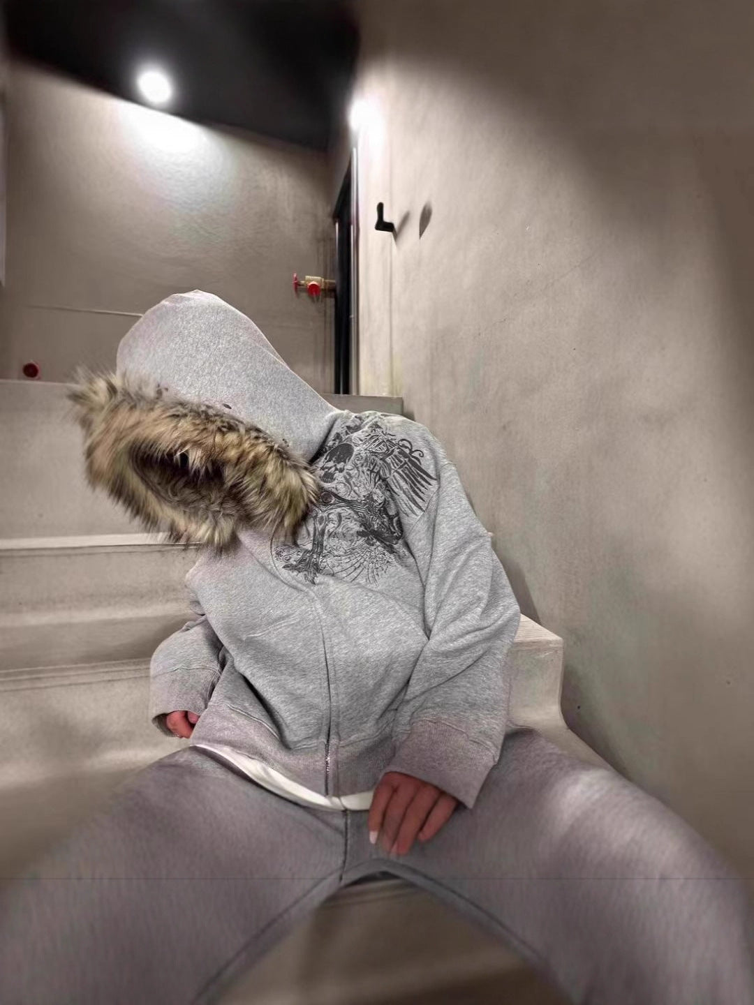 Retro Plush Hooded Cardigan Streetwear Sweatshirt