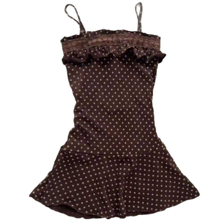 Retro Polka Dot Print A-line Sleeveless Dress