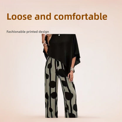 Retro Polka Dot Wide Leg Pants Set