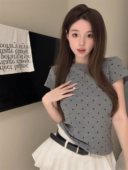 Retro Polka Dot Women's Short Sleeve T-Shirt